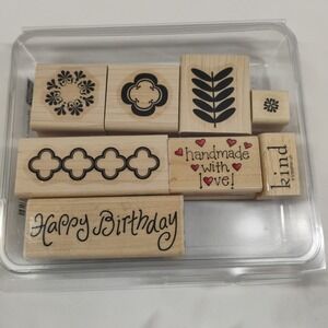 Vintage Stampin Up Madison Avenue Plus Extra 8pc Stamp Stamps Set New Used